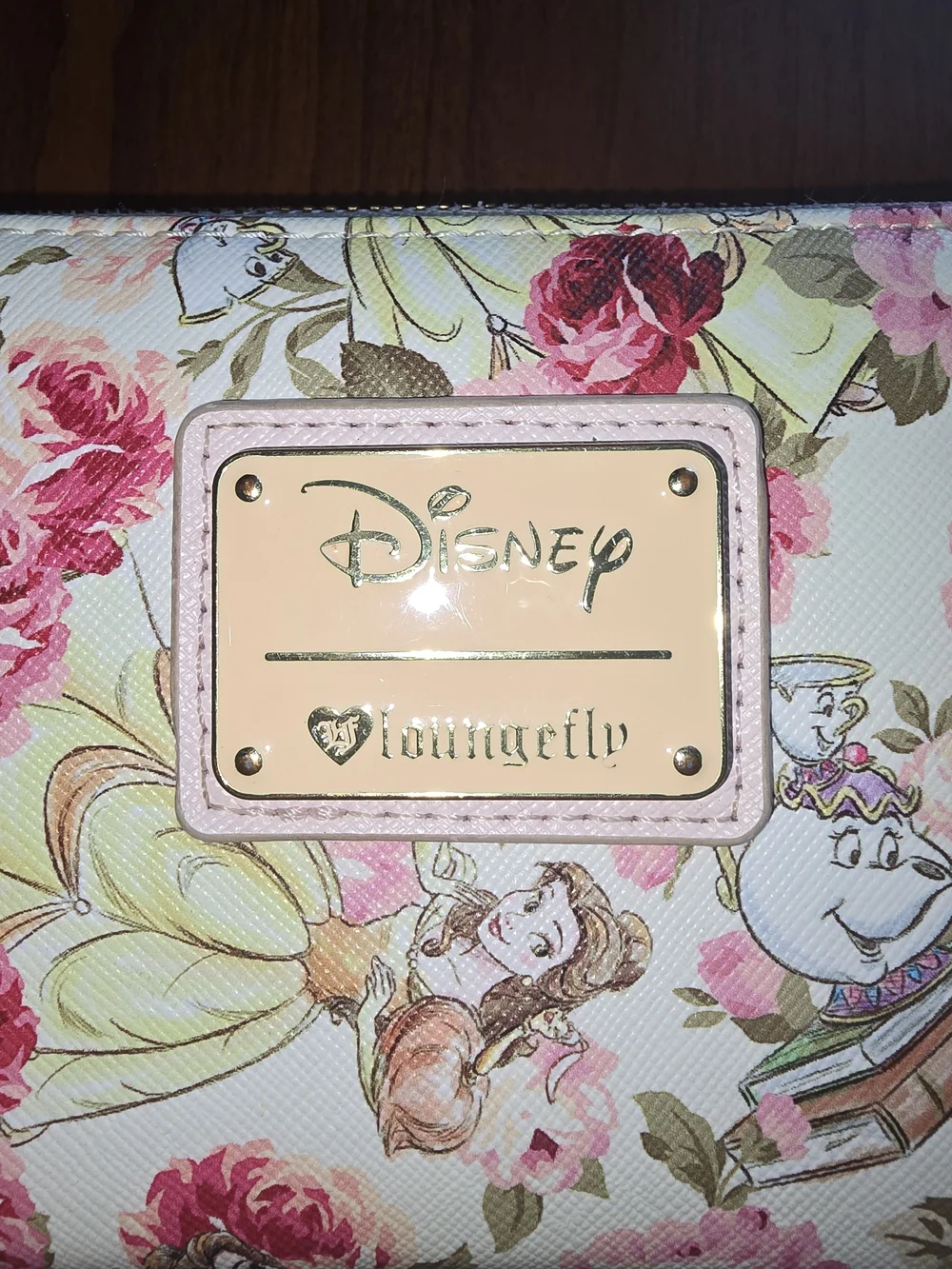 Disney Loungefly Belle Floral Zip Wallet - EUC - Beauty And The Beast